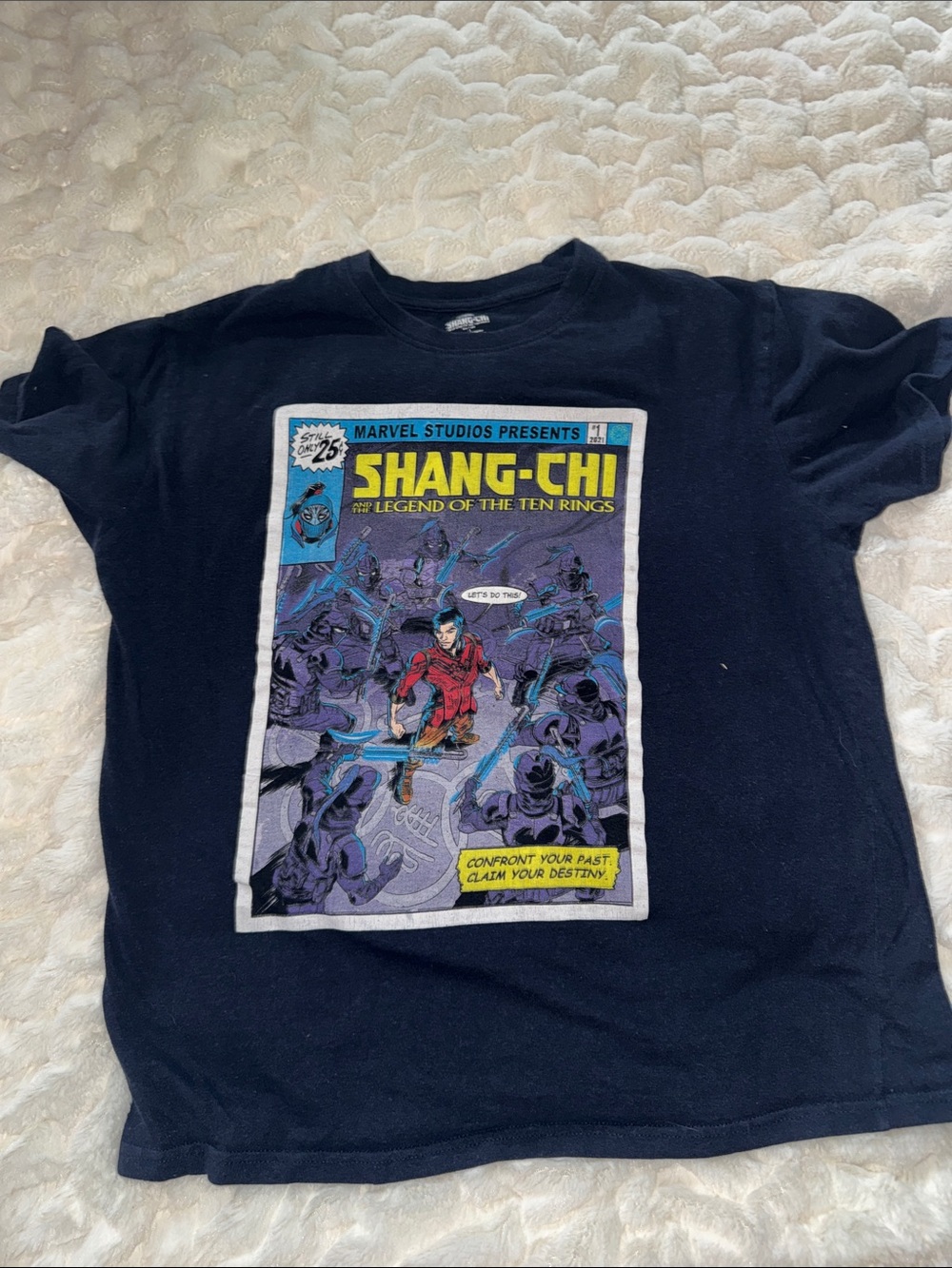 Marvel Shang-Chi Comic Panel Tee - Black with Yellow & Red Accents